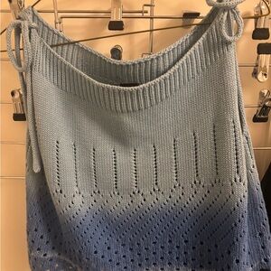 Versace Light Blue Ombre Knit Tank Top